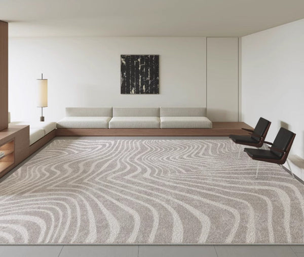 Stripe Area Rugs under Sofa, Modern Carpets for Office, Dining Room Floor Rugs, Mid Century Area Rugs for Living Room, Abstract Contemporary Rugs for Bedroom-ArtWorkCrafts.com