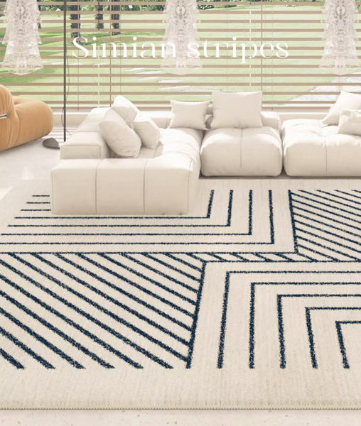 Large Modern Rugs for Dining Room, Bohemian Stripe Runner Rugs Next to Bed, Contemporary Rugs for Living Room, Bathroom Runner Rugs-ArtWorkCrafts.com