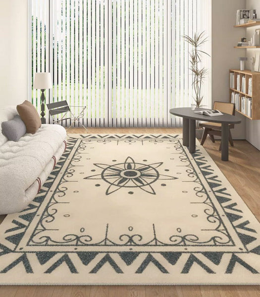 Hallway Modern Runner Rugs, Thick Contemporary Area Rugs Next to Bed, Abstract Area Rugs for Living Room, Modern Rugs under Dining Room Table-ArtWorkCrafts.com