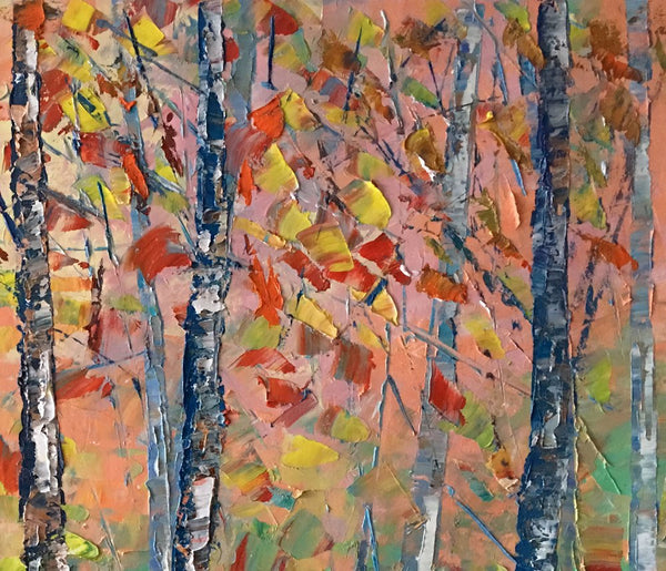 Birch Tree Painting, Landscape Painting, Original Wall Art, Canvas Art, Custom Large Oil Painting-ArtWorkCrafts.com