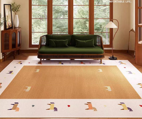 Cartoon Modern Rugs for Bedroom, Lovely Horse Area Rugs for Children Room, Geometric Modern Rugs, Modern Rugs for Living Room-ArtWorkCrafts.com