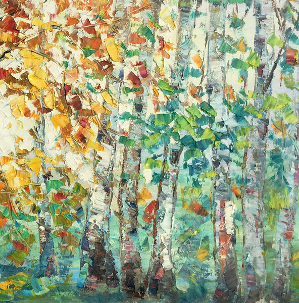 Autumn Tree Landscape Painting, Landscape Painting for Sale, Autumn Paintings, Living Room Wall Art Paintings, Custom Original Painting-ArtWorkCrafts.com