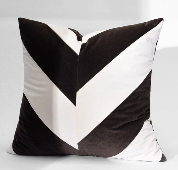 Black Stripe Modern Pillows for Couch, Abstract Decorative Throw Pillows for Living Room, Large Modern Sofa Pillow Cases, Decorative Pillow Covers-ArtWorkCrafts.com