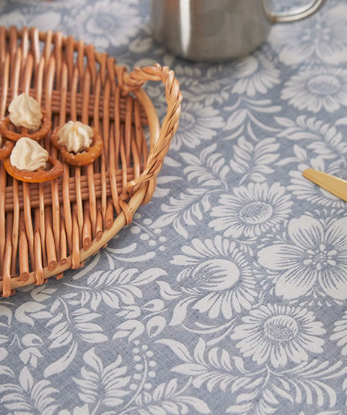 Farmhouse Table Cloth, Wedding Tablecloth, Dining Room Flower Pattern Table Cloths, Square Tablecloth for Round Table, Cotton Rectangular Table Covers for Kitchen-ArtWorkCrafts.com