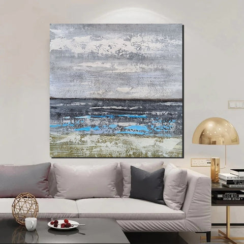 Contemporary Wall Art Paintings, Acrylic Paintings for Living Room, Large Simple Modern Art, Blue Abstract Acrylic Painting-ArtWorkCrafts.com