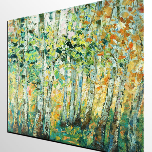 Autumn Tree Painting, Original Wall Art, Landscape Painting, Custom Heavy Texture Wall Art-ArtWorkCrafts.com