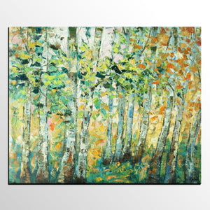 Autumn Tree Painting, Original Wall Art, Landscape Painting, Custom Heavy Texture Wall Art-ArtWorkCrafts.com