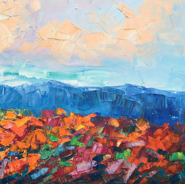 Autumn Mountain Painting, Canvas Painting for Bedroom, Landscape Painting on Canvas, Wall Art Painting, Custom Original Oil Paintings-ArtWorkCrafts.com