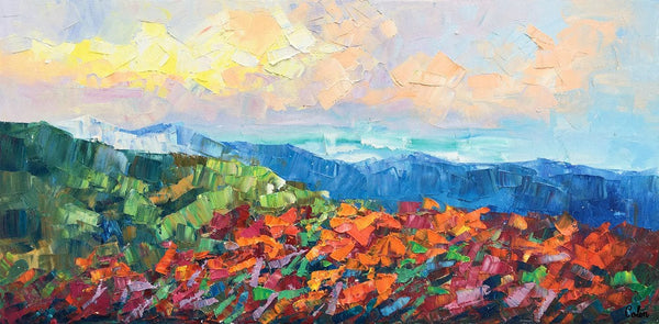 Autumn Mountain Painting, Canvas Painting for Bedroom, Landscape Painting on Canvas, Wall Art Painting, Custom Original Oil Paintings-ArtWorkCrafts.com