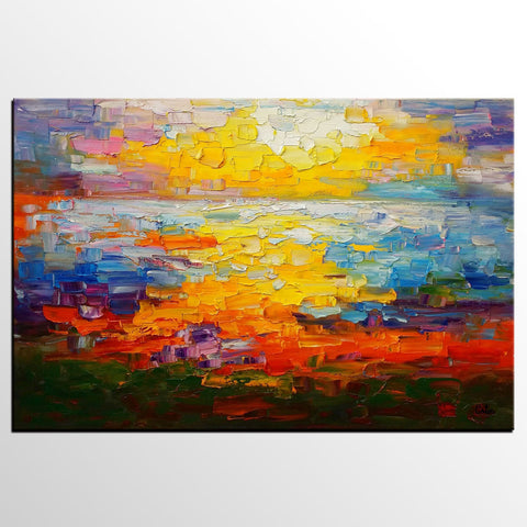 Large Canvas Art, Abstract Painting, Impasto Art, Canvas Oil Painting, Custom Extra Large Painting-ArtWorkCrafts.com