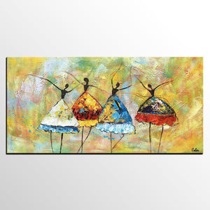 Canvas Painting for Living Room, Abstract Acrylic Painting, Ballet Dancer Painting, Acrylic Painting for Sale, Modern Wall Art Painting, Custom Art-ArtWorkCrafts.com