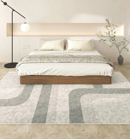 Abstract Modern Rugs for Living Room, Modern Rugs under Dining Room Table, Simple Geometric Carpets for Kitchen, Contemporary Modern Rugs Next to Bed-ArtWorkCrafts.com