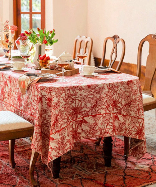 Jungle Animals Leopard Parrot Pattern Tablecloth for Home Decoration, Modern Rectangle Tablecloth for Dining Room Table, Large Square Tablecloth, Christmas Tablecloth-ArtWorkCrafts.com