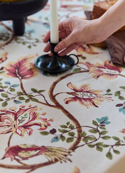 Dining Room Flower Table Cloths, Extra Large Rectangular Table Covers for Kitchen, Farmhouse Table Cloth, Wedding Tablecloth, Square Tablecloth for Round Table-ArtWorkCrafts.com