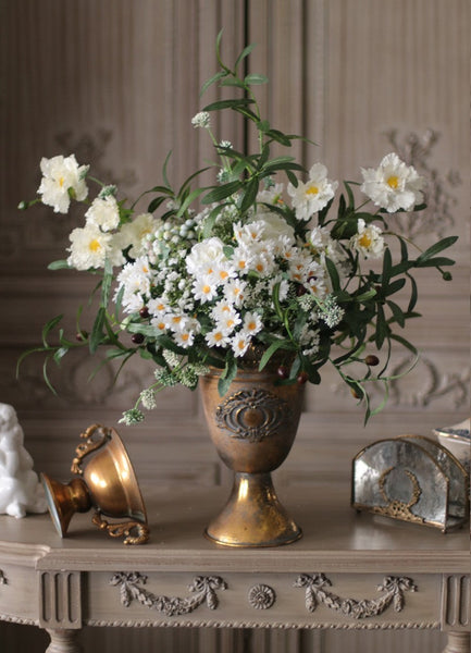 Real Touch Artificial Floral for Living Room, Large Bunch of Daisy and Rose Branch, Beautiful Spring Flower Arrangement for Home Decoration, Table Centerpiece-ArtWorkCrafts.com