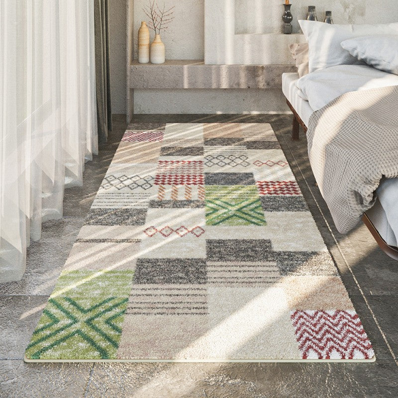 Modern Runner Rugs for Entryway, Contemporary Modern Rugs Next to Bed, Hallway Runner Rug Ideas, Geometic Modern Rugs for Dining Room-ArtWorkCrafts.com