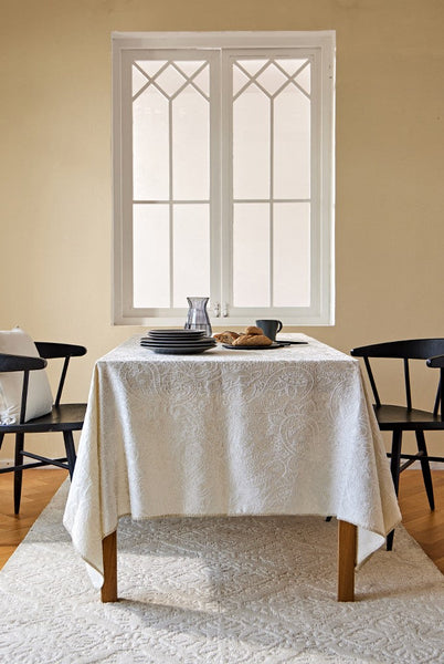 Simple Modern Rectangle Tablecloth for Dining Room Table, Cotton and Linen Flower Pattern Table Covers for Round Table, Square Tablecloth for Kitchen-ArtWorkCrafts.com