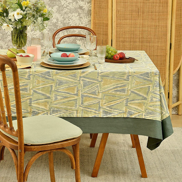 Geometric Modern Table Covers for Kitchen, Extra Large Rectangle Tablecloth for Dining Room Table, Country Farmhouse Tablecloths for Oval Table-ArtWorkCrafts.com