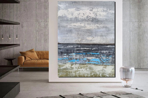 Living Room Acrylic Wall Art Ideas, Buy Art Online, Modern Abstract Paintings, Abstrct Acrylic Paintings, Heavy Texture Canvas Art-ArtWorkCrafts.com