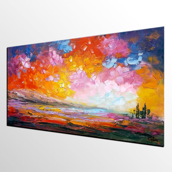 Abstract Landscape Paintings, Original Oil Painting, Custom Canvas Painting, Oil Painting for Sale-ArtWorkCrafts.com