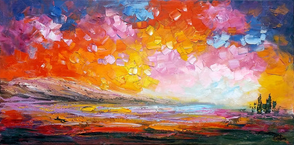 Abstract Landscape Paintings, Original Oil Painting, Custom Canvas Painting, Oil Painting for Sale-ArtWorkCrafts.com