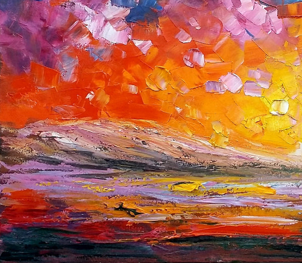 Abstract Landscape Paintings, Original Oil Painting, Custom Canvas Painting, Oil Painting for Sale-ArtWorkCrafts.com