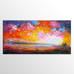 Abstract Landscape Paintings, Original Oil Painting, Custom Canvas Painting, Oil Painting for Sale-ArtWorkCrafts.com