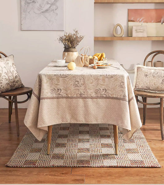 Rustic Farmhouse Table Cover for Kitchen, Outdoor Picnic Tablecloth, Large Modern Rectangle Tablecloth Ideas for Dining Room Table, Square Tablecloth for Round Table-ArtWorkCrafts.com