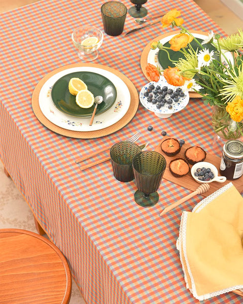 Rectangle Table Covers for Dining Room Table, Square Tablecloth for Coffee Table, Cotton Chequer Rectangular Tablecloth for Kitchen, Table Cloth-ArtWorkCrafts.com