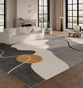 Dining Room Floor Carpet Placement Ideas, Geometric Area Rugs for Bedroom, Modern Area Rugs for Living Room, Abstract Contemporary Modern Rugs-ArtWorkCrafts.com