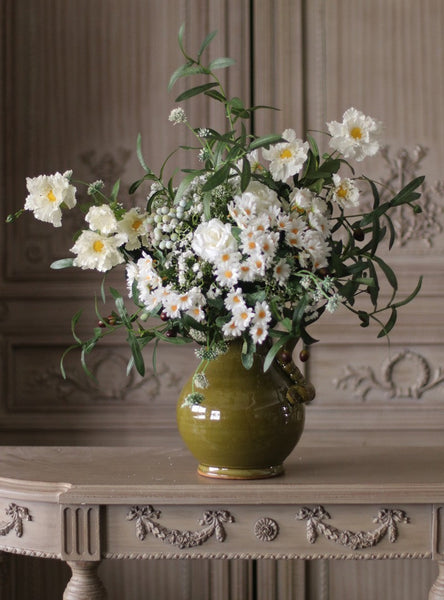 Beautiful Spring Flower Arrangement for Home Decoration, Large Bunch of Daisy and Rose Branch, Table Centerpiece, Real Touch Artificial Floral for Living Room-ArtWorkCrafts.com