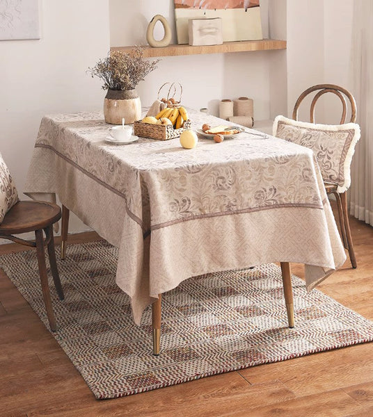 Rustic Farmhouse Table Cover for Kitchen, Outdoor Picnic Tablecloth, Large Modern Rectangle Tablecloth Ideas for Dining Room Table, Square Tablecloth for Round Table-ArtWorkCrafts.com