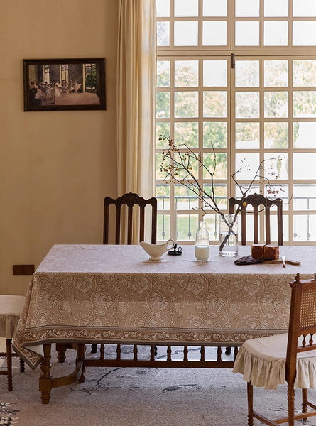 Dining Room Flower Table Cloths, Farmhouse Table Cloth, Extra Large Rectangular Table Covers for Kitchen, Square Tablecloth for Round Table-ArtWorkCrafts.com