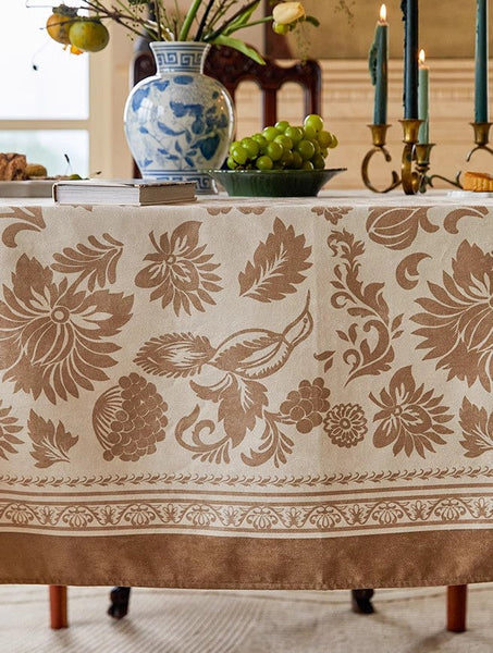 Flower Pattern Table Covers for Round Table, Large Modern Rectangle Tablecloth for Dining Table, Farmhouse Table Cloth for Oval Table, Square Tablecloth for Kitchen-ArtWorkCrafts.com