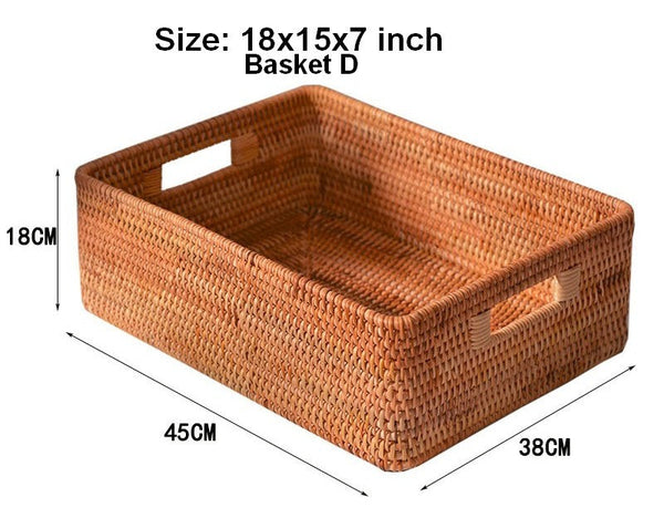 Laundry Storage Baskets, Rattan Storage Baskets for Kitchen, Storage Basket for Shelves, Kitchen Storage Basket, Storage Baskets for Bathroom-ArtWorkCrafts.com