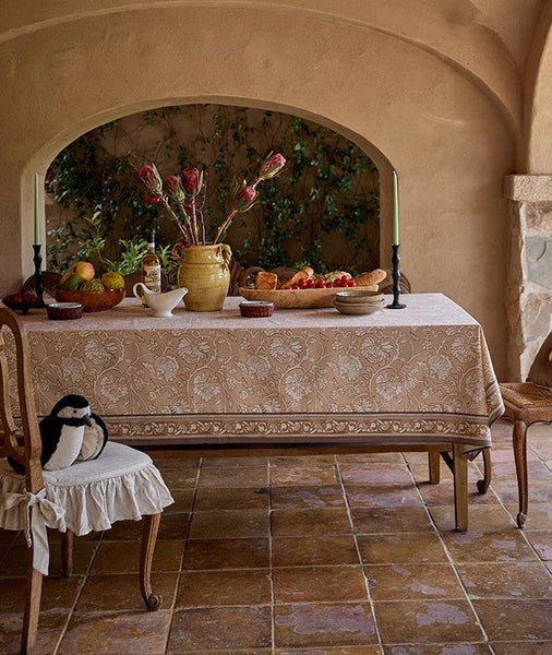 Dining Room Flower Table Cloths, Farmhouse Table Cloth, Extra Large Rectangular Table Covers for Kitchen, Square Tablecloth for Round Table-ArtWorkCrafts.com