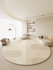 Round Contemporary Modern Rugs for Bedroom, Bathroom Modern Round Rugs, Circular Modern Rugs under Coffee Table, Round Modern Rugs in Living Room-ArtWorkCrafts.com