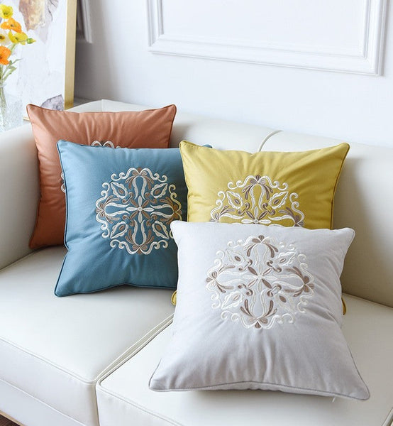 Decorative Flower Pattern Throw Pillows for Couch, Modern Throw Pillows, Contemporary Decorative Pillows, Modern Sofa Pillows-ArtWorkCrafts.com