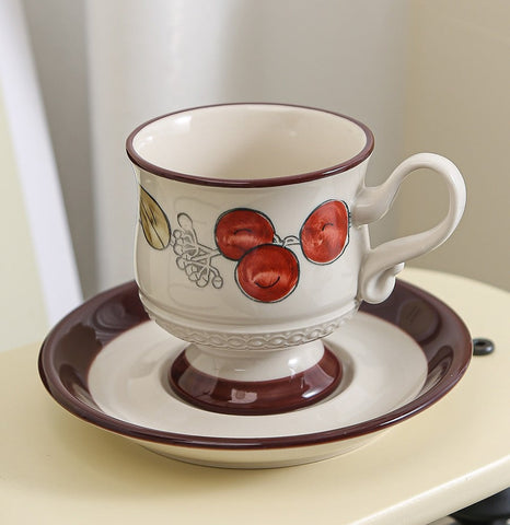 Elegant Ceramic Cups, Creative Coffee Cup and Saucer, Creative Porcelain Tea Cup Set, Beautiful British Tea Cups for Afternoon Tea-ArtWorkCrafts.com