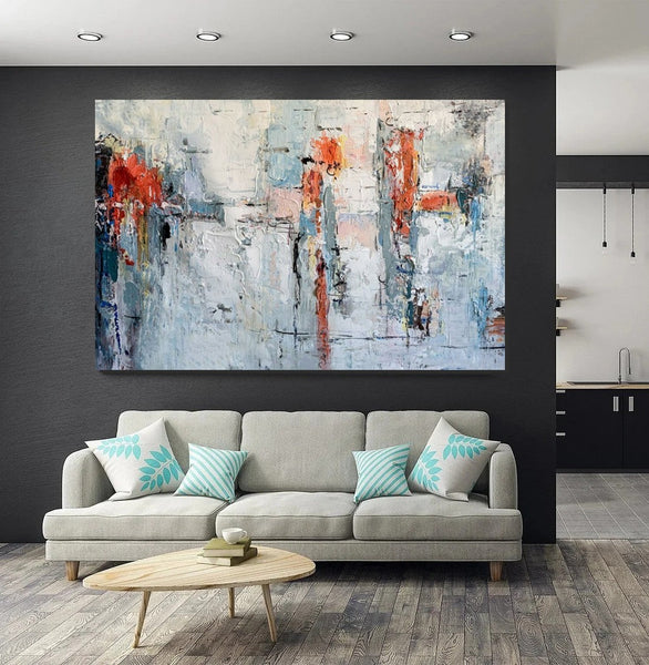 Abstract Acrylic Paintings for Living Room, Buy Paintings Online, Heavy Texture Canvas Art, Modern Contemporary Artwork-ArtWorkCrafts.com