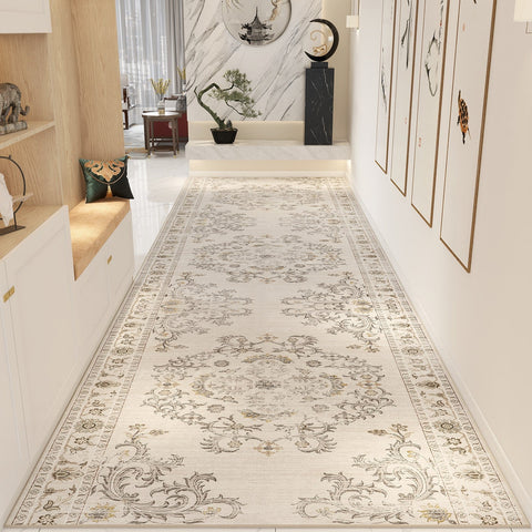 Traditional Morocco Long Narrow Runner Rugs, Extra Long Hallway Runners, Non Slip Entrance Runner Rugs, Bedside Runner Rugs, Entryway Runner Rug Ideas-ArtWorkCrafts.com