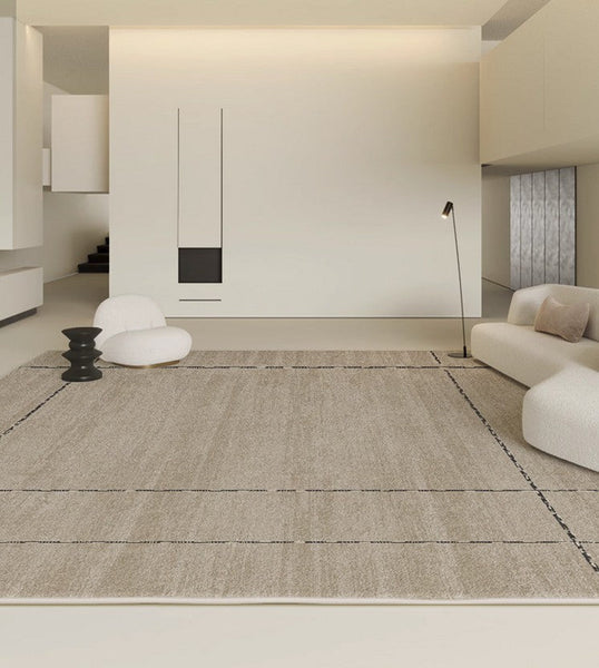 Simple Contemporary Soft Rugs for Bedroom, Dining Room Floor Carpets, Living Room Modern Rugs, Modern Living Room Rug Placement-ArtWorkCrafts.com