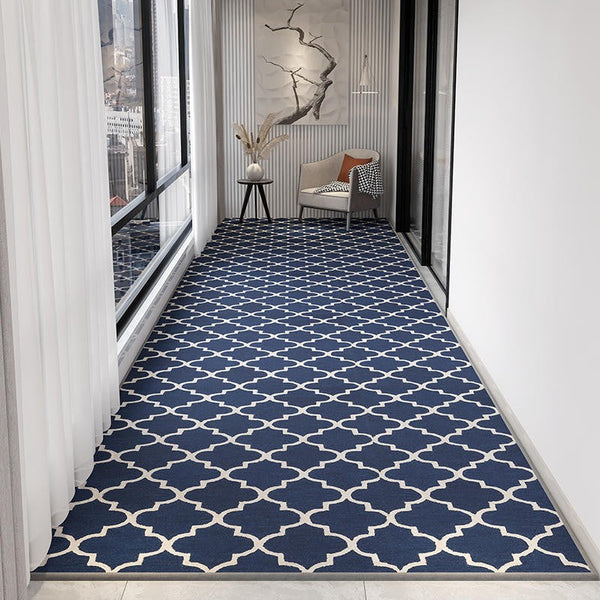 Kitchen Runner Rugs, Modern Long Hallway Runners, Entrance Hallway Runners, Long Narrow Blue Runner Rugs, Contemporary Entryway Runner Rug Ideas-ArtWorkCrafts.com