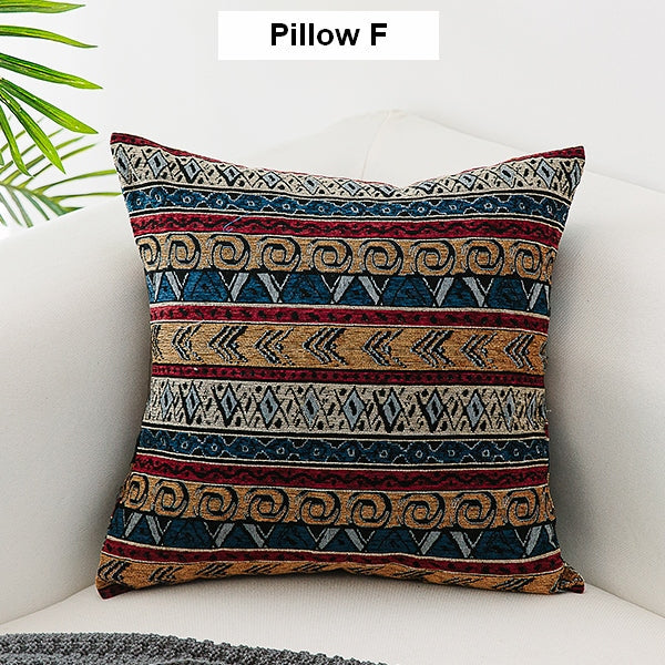 Bohemian Decorative Sofa Pillows, Geometric Pattern Chenille Throw Pillow for Couch, Decorative Throw Pillows-ArtWorkCrafts.com