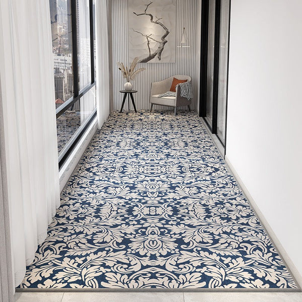 Bedroom Runner Rugs, Stain-resistant Non Slip Entrance Hallway Runners, Extra Long Narrow Blue Runner Rugs, Modern Long Hallway Runners, Contemporary Entryway Runner Rug Ideas-ArtWorkCrafts.com