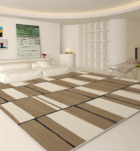 Abstract Contemporary Modern Rugs for Living Room, Large Soft Rugs for Bedroom, Geometric Modern Rug Placement Ideas for Dining Room-ArtWorkCrafts.com