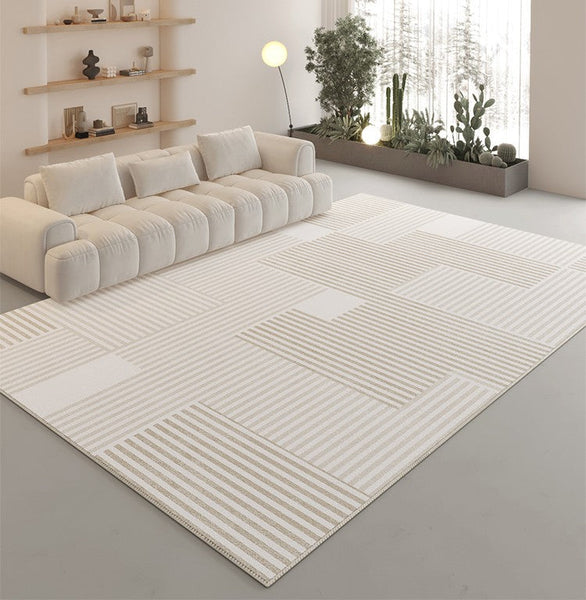 Bedroom Modern Rugs, Large Modern Rugs for Sale, Contemporary Floor Carpets under Sofa, Modern Area Rug in Living Room-ArtWorkCrafts.com