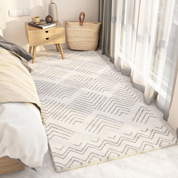 Entryway Modern Runner Rugs, Contemporary Modern Rugs for Living Room, Modern Runner Rugs for Hallway, Thick Modern Rugs Next to Bed-ArtWorkCrafts.com