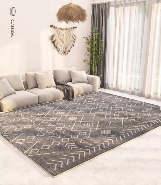 Morocco Contemporary Rug Ideas for Living Room, Hallway Modern Runner Rugs, Modern Runner Rugs Next to Bed, Large Modern Rugs for Dining Room-ArtWorkCrafts.com