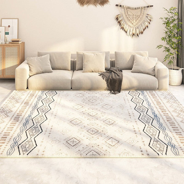 Washable Bathroom Runner Rugs, Morocco Contemporary Rug Ideas for Living Room, Modern Runner Rugs Next to Bed, Large Modern Rugs for Dining Room-ArtWorkCrafts.com